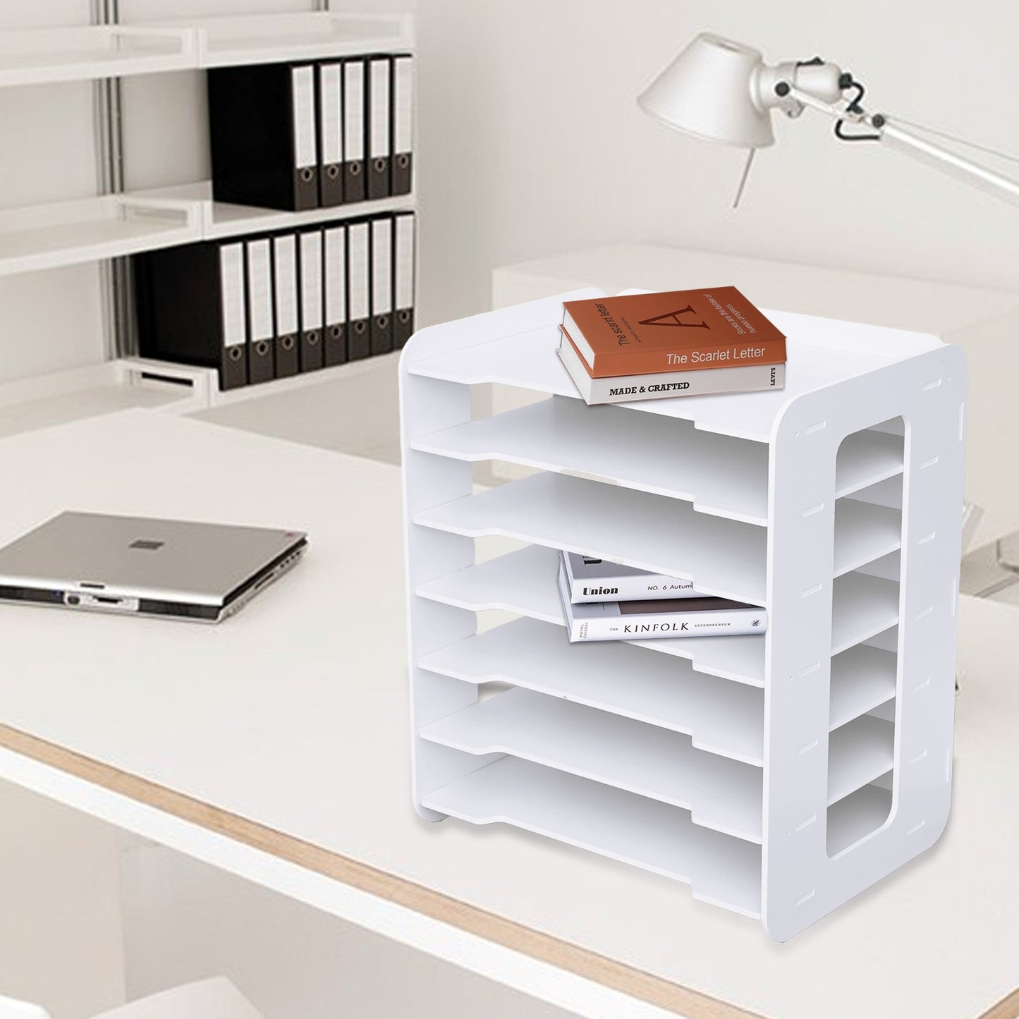 7-Layer File Organizer with PVC Material, Easy Assembly, Space-Saving Storage for Desk, Ideal for Home, Office, and School Use