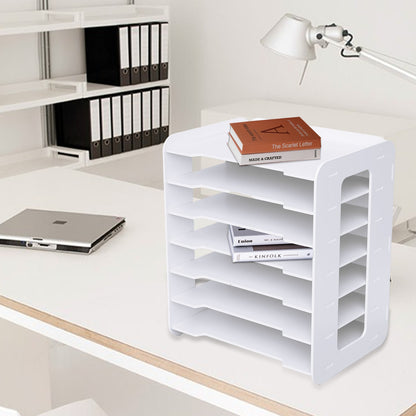 7-Layer File Organizer with PVC Material, Easy Assembly, Space-Saving Storage for Desk, Ideal for Home, Office, and School Use
