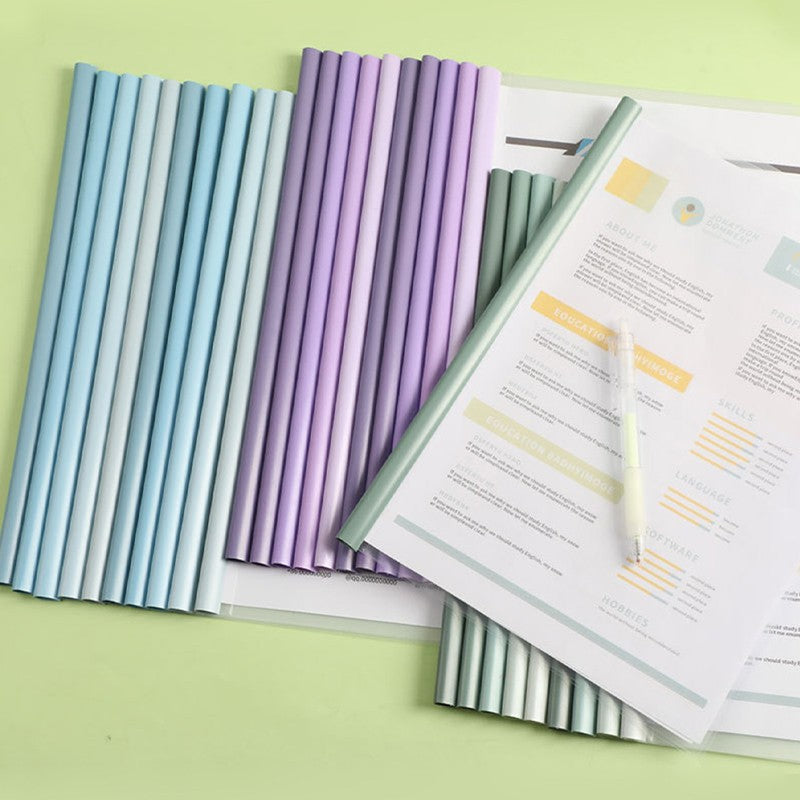 10pcs Transparent File Document Thicken Draw Rod A4 Folder Test Paper Storage Bag Clip Office Folder Organizer Office Supplies