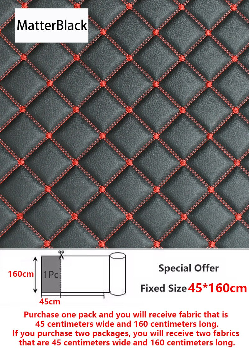 45/90x160cm Special Offer Embroidered Plaid Fabric Sponge Interlayer Leather Fabrics for Car Interior Seat Cushion Decoration