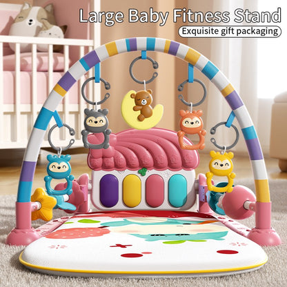 YIMI Baby Play Gym Mat Newborn Musical Playmat Colourful Musical Piano Toy Music Hanging Toy Crawling Blanket