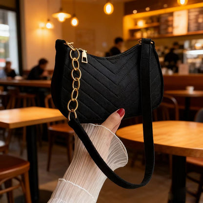 Trend Mini Shoulder Bags For Women Fashion Felt Women's Bag Design Advanced Underarm Handbags Beautiful Purses Crescent SaddleBa