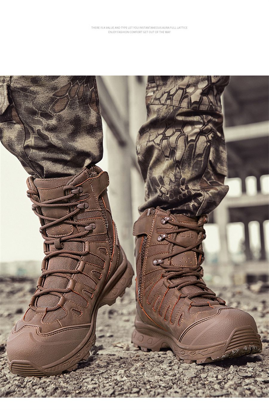 High Top Waterproof Men's Tactical Boots Hiking Shoes Large Size 47 Outdoor Sneakers Hiking Boots Non Slip Motorcycle Boots Men