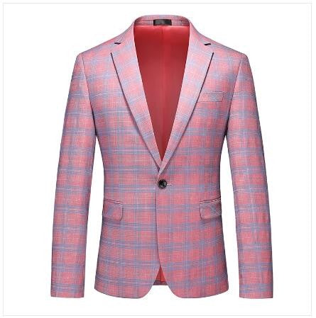 Single Breasted Plaid Suit Men's Clothing Fashion Simple Men Business Social Wedding Party Tuxedo Dress Blazers Jacket