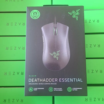 Mouse Gamer Com Fio Razer DeathAdder Essential / Mouses Com Fio 6400DPI 5 Botões Independentes Para PC Gamer de Laptop