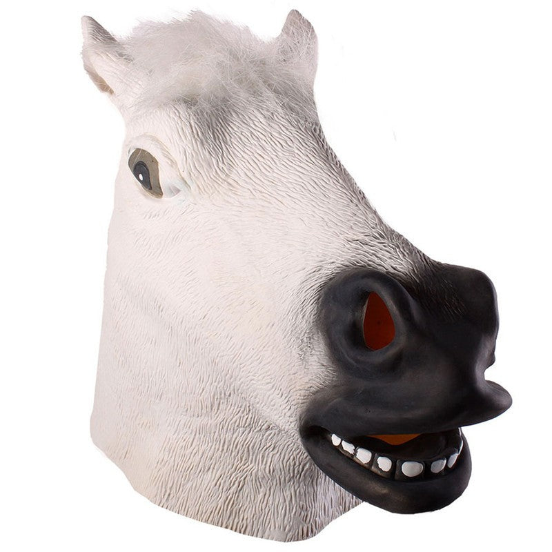 Horse Mask Halloween Horse Head Mask Latex Creepy Animal Costume Theater Prank Crazy Party Halloween Decor