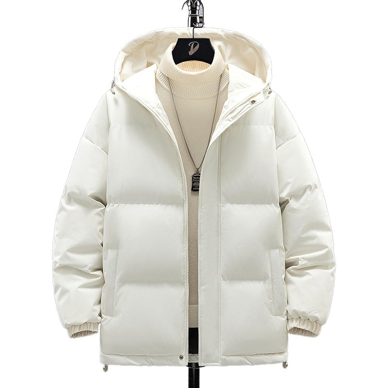 Jaqueta Curta de Pesca de Inverno da Moda, Gola Alta, Solta, Acolchoada com Algodão, Jaqueta Quente à Prova de Frio Tamanho Grande para Adolescentes