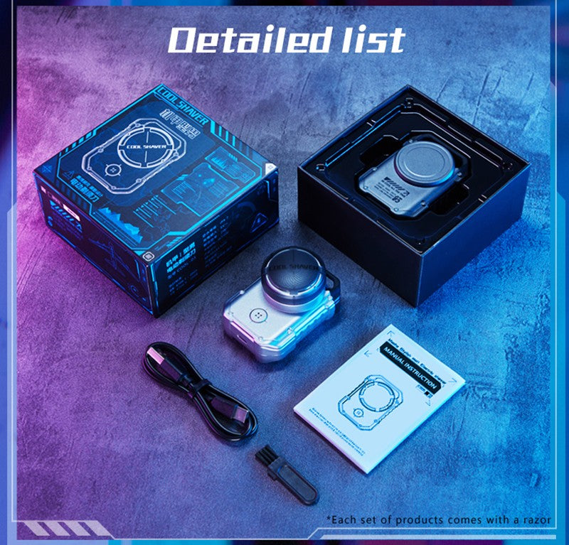 Electric MINI Travel Shaver Razor For Men Rechargeable IPX7 Waterproof Punk Mecha Design Pocket Face Beard Knife With Key Ring