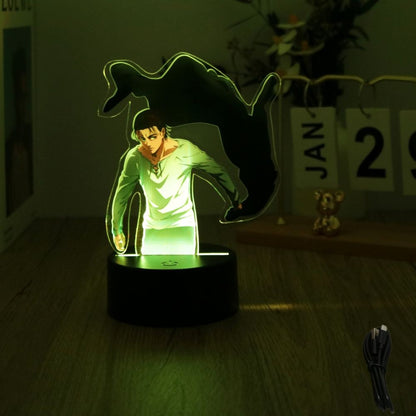 Anime Figures Attack on Titan 3D Lamp LED Night Light RGB16 Colors Lamps Remote Standing Sign Decor Bedroom Home Kids Toys Gifts