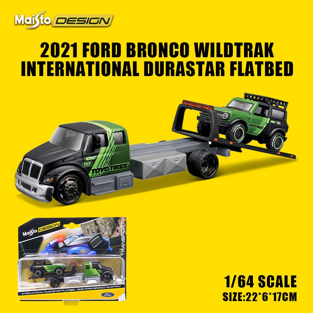 Maisto 1:64 FLATBED/1988 BMW M3 E30 1965 FORD MUSTANG elite transport Modelo de carro fundido coleção presente brinquedo