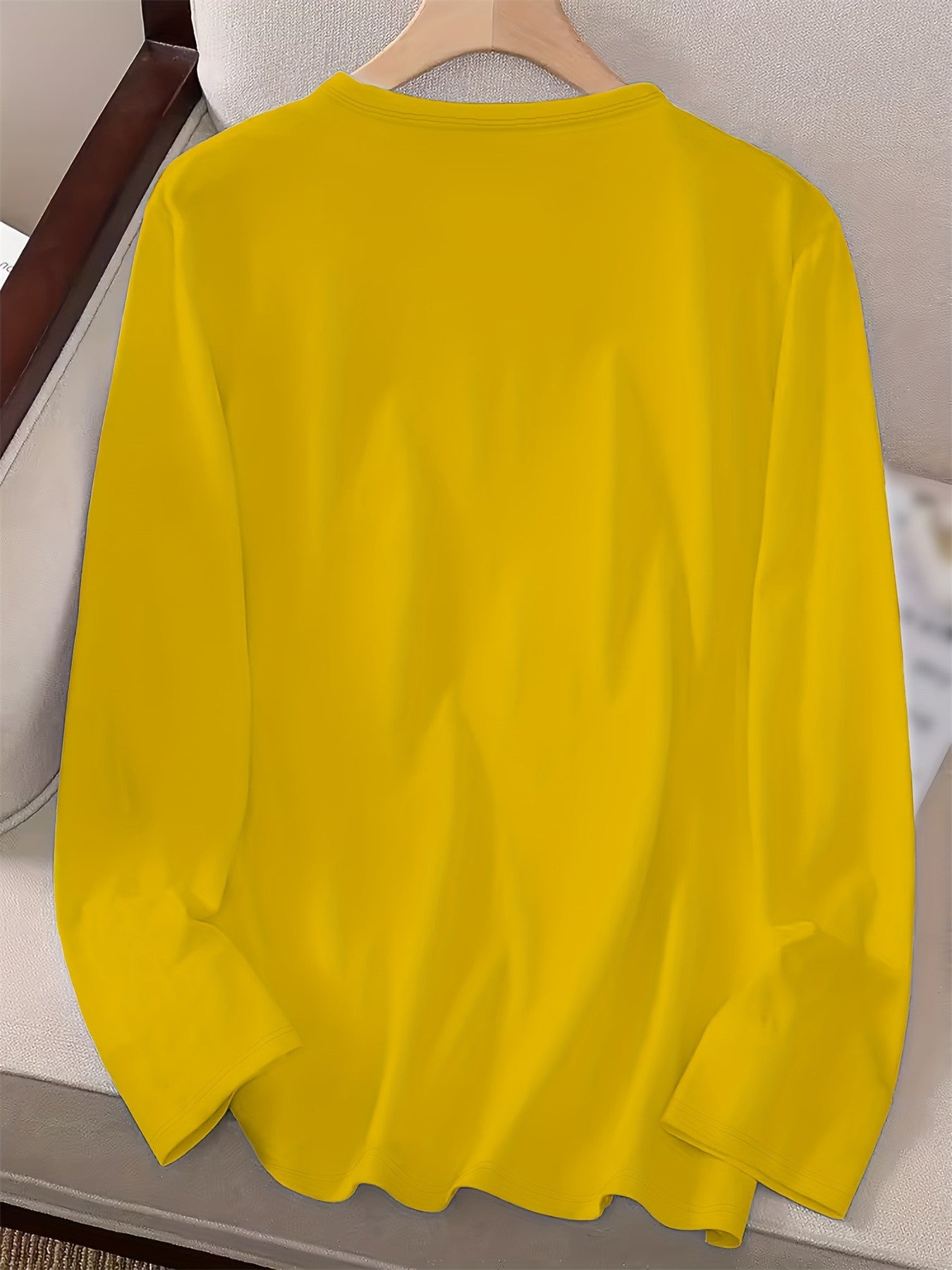 100% pure cotton women's spring and autumn loose comfortable casual heart-shaped graphic printed long sleeved round neck T-shirt