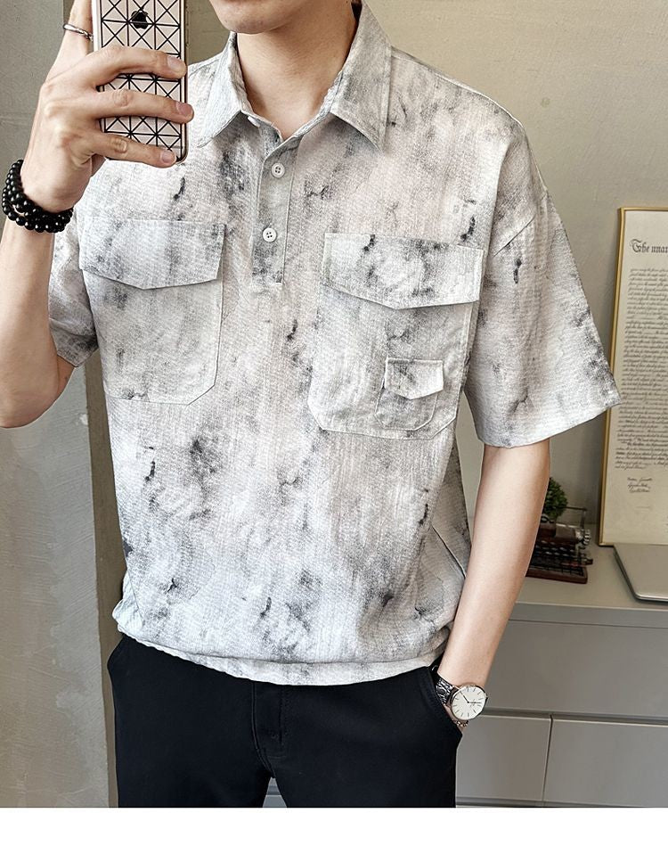 2025 High-end New Short-sleeved Men's Shirt Summer Fashion Trendy Brand Half-sleeved Thin Loose Casual Trend