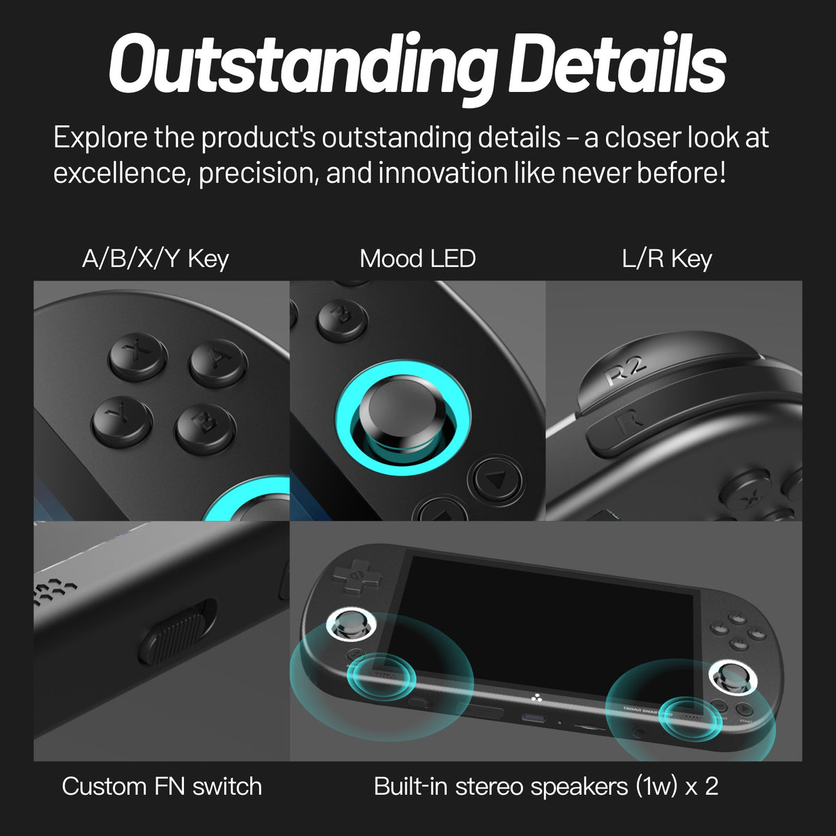 TRIMUI SMART PRO Open Source Retro Handheld Emulator 4.96" IPS 5000mAh Linux 26+ Emulators RGB Joystick Type-C Gift Joystick RGB