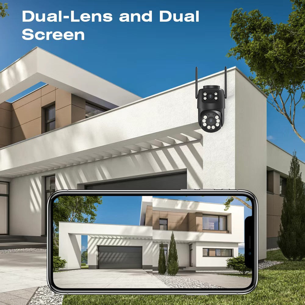 BELIA 4K 8MP WiFi Surveillance Camera,4X Digital Zoom,  PTZ IP Camera ONVIF Dual Lens, AI Human Detect, Outdoor Security ICSEE