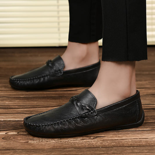 High Quality Leather Men Casual Shoes Comfortable Light Men Loafers Formal Men Dress Shoes Breathable Slip on Men Driving Shoes