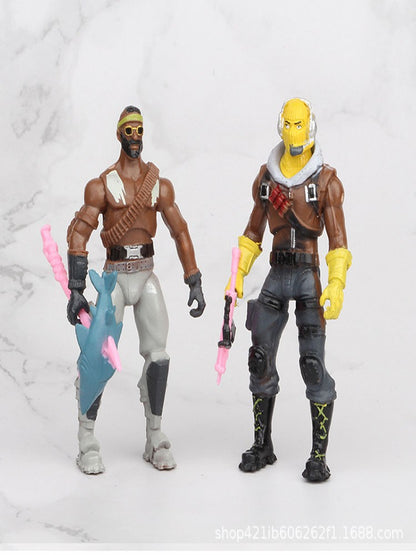 8 pçs/conjunto Fortnite Pvc Action Figure Modelo GK Jogo Fornite Brinquedo Colecionável Boneca com Arma Presente de Aniversário Infantil Natal