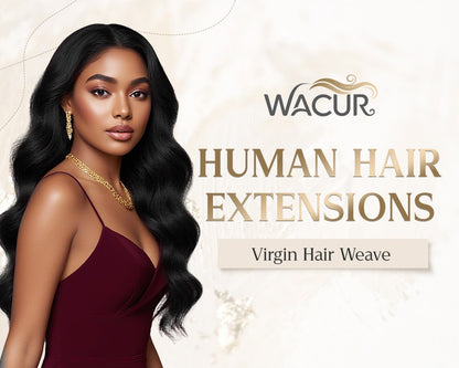 Wacur 12A Cabelo Humano Ondulado Solto Tecer Extensão Trançada 12-30 polegadas Preto Natural 100% Cabelo Virgem Remy Para Mulheres