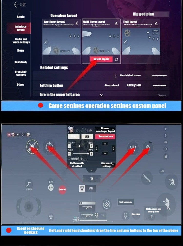 DY15 Mobile PUBG Game Trigger Aim Shooting ABS Alloy Key Button Six Finger Stretchable Sensitive Game Controller for IOS Android