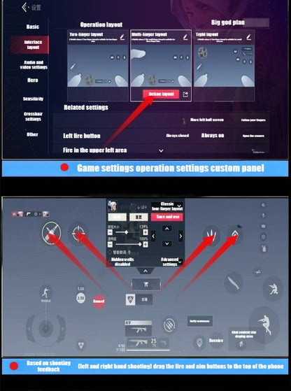 DY15 Mobile PUBG Game Trigger Aim Shooting ABS Alloy Key Button Six Finger Stretchable Sensitive Game Controller for IOS Android