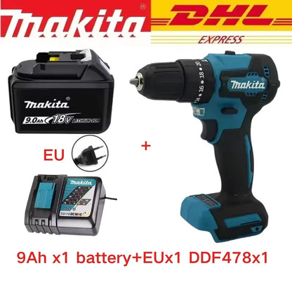100% Makita Original DDF487 Parafusadeira/Furadeira a Bateria 18V Brushless Chave de Impacto Elétrica Recarregável Ferramenta Elétrica