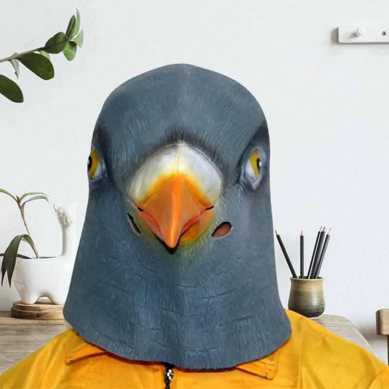 Pigeon Mask Funny Animal Cosplay Costume Latex Bird Head Mask Halloween Prank Prop Bar Club Rave Party Supplies Dove Mask