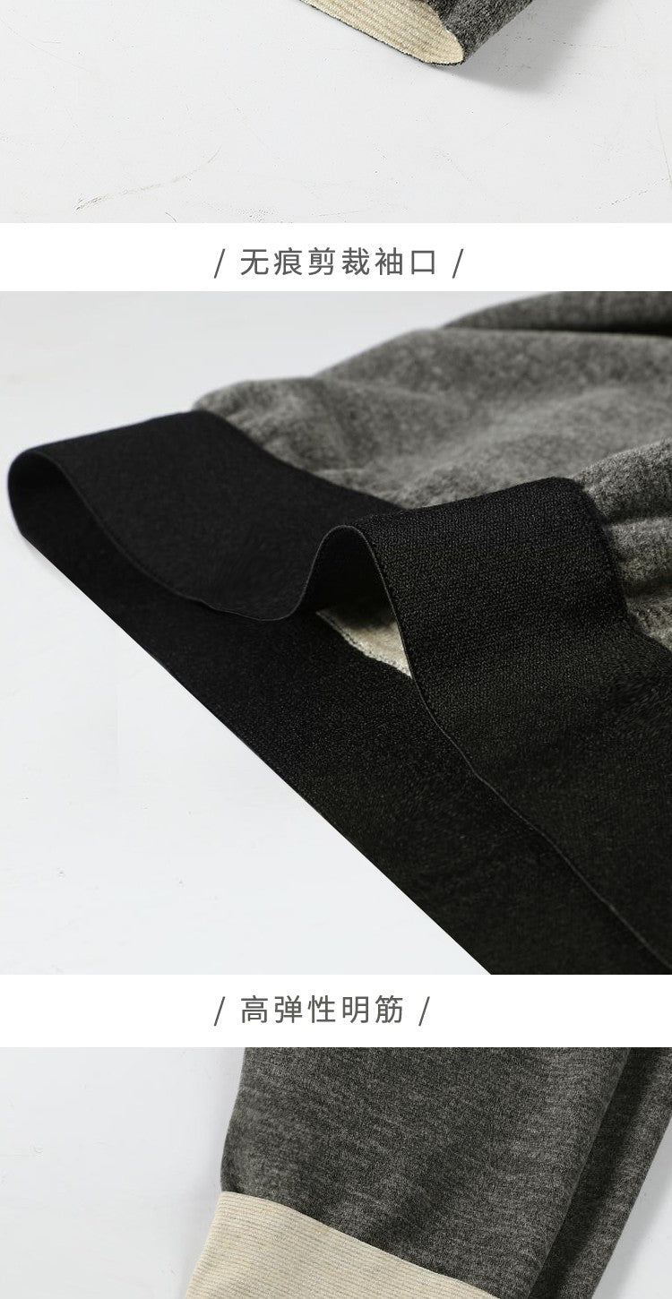 Seamless thermal underwear men's set V-neck thickened and fleece winter winter tight wool base long Johns