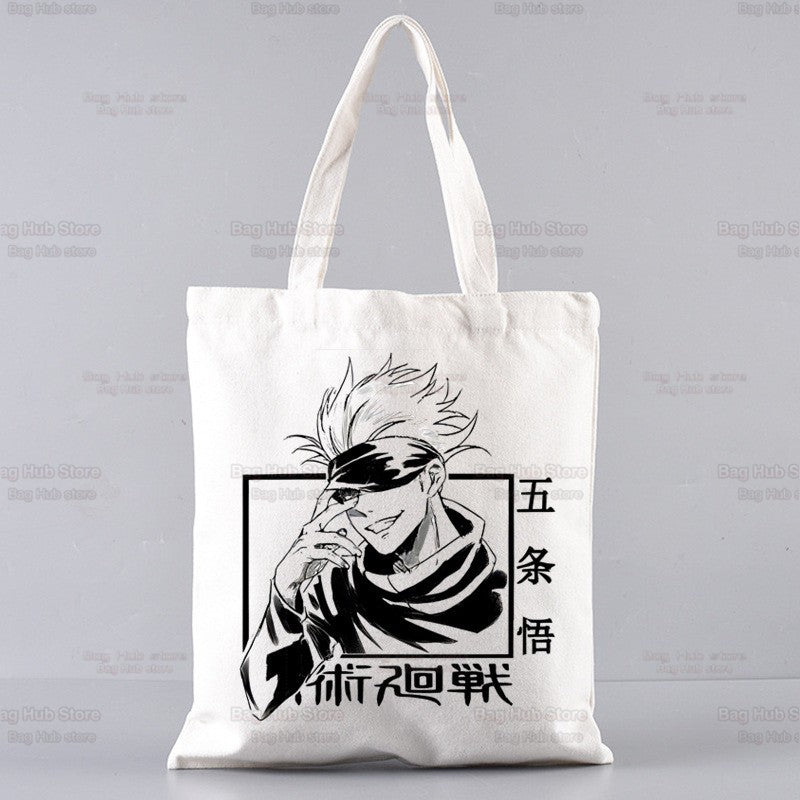 Jujutsu Kaisen Cartoon Shopping Bag Ryomen Sukuna Itadori Yuji Bolsas De Tela Shopper Okkotsu Yuta Gojo Satoru Shopping Jute Bag