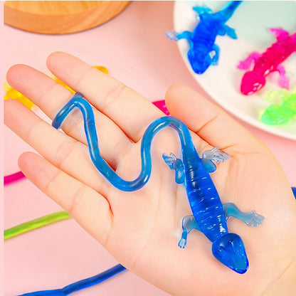 10/50PCS Rainbow Sticky Gecko Stress Relief Squeeze Sensory Toys Boys And Girls Birthday Party Favors Sticky Gecko Pinata Filler
