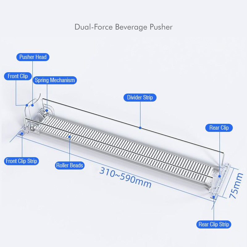 1-5pcs Automatic Beverage Pusher Supermarket Freezer Home Refrigerator Self-Sliding Track Organizer Cans Bottles Cola Drinks