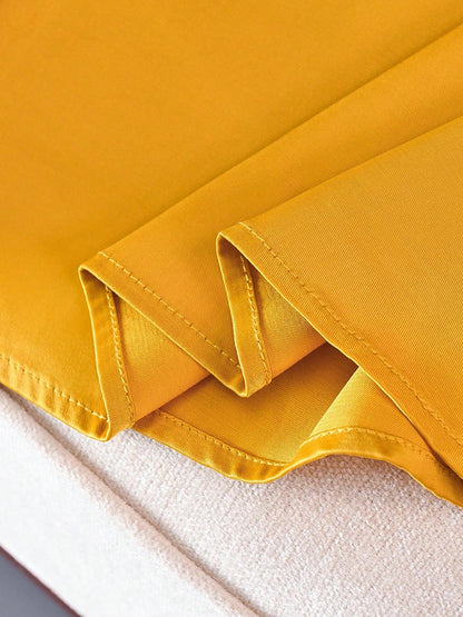 Elegant Satin A-line Long Skirts for Women High Quality Smooth Party Maxi Skirt with Pockets Y2K Lady Solid Women's Skirts