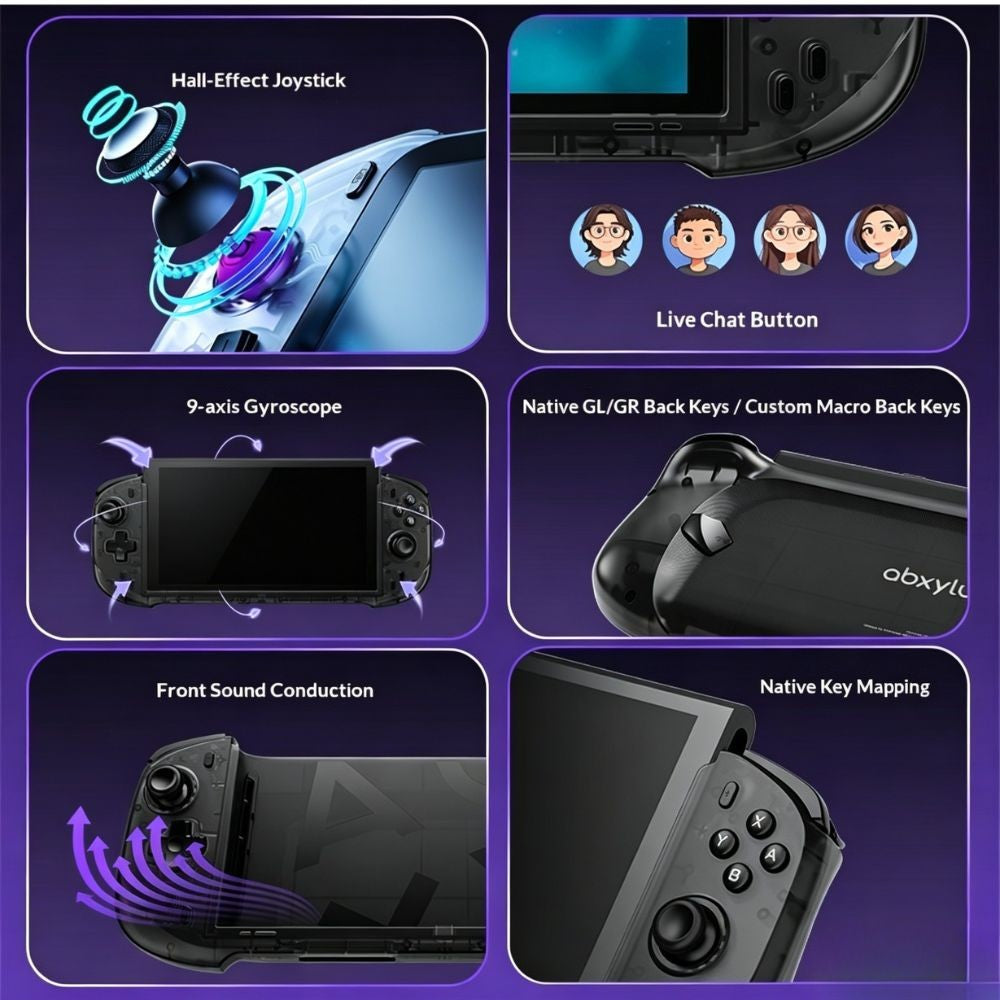 Abxylute N6 Deck-Style Controller For Switch 2 Hall Effect Joystick Native GL/GR Button Native HD Vibration Pro Handle NS2 Gifts