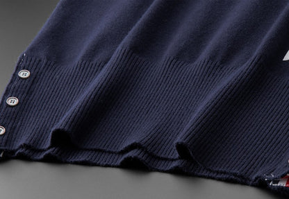 High end brand men's knitted sweater autumn and winter new item high-end striped design Korean version boutique casual pullover