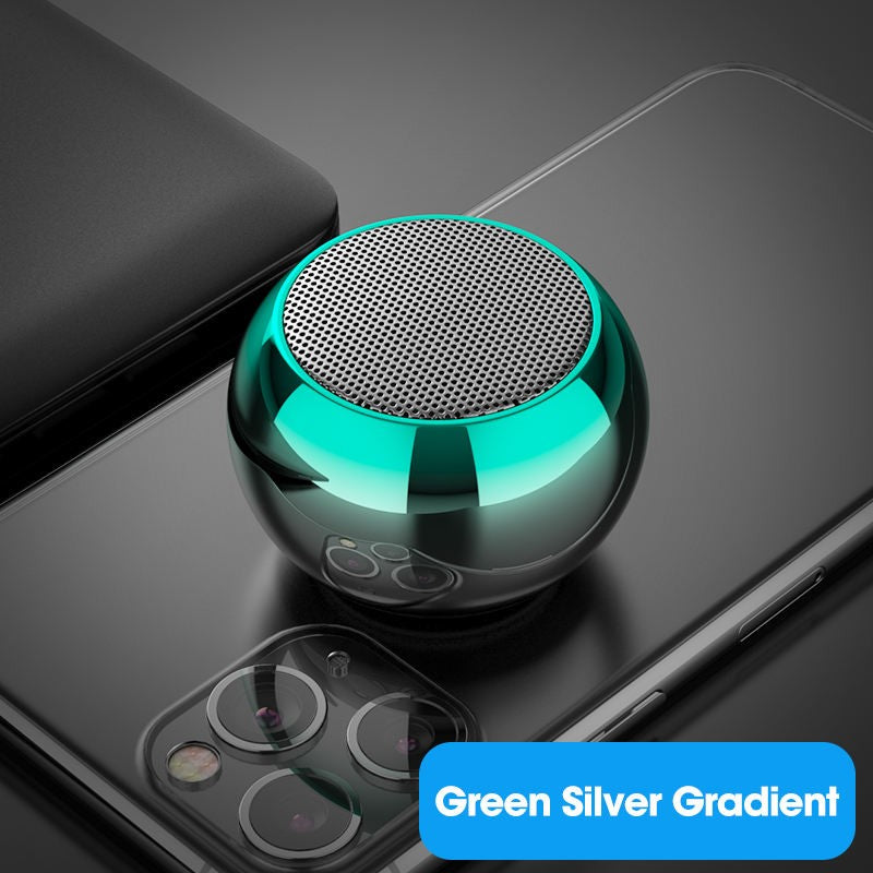 Caixa de som Bluetooth sem fio portátil pequena de metal com subwoofer estéreo e som surround, mini caixa de som Bluetooth externa