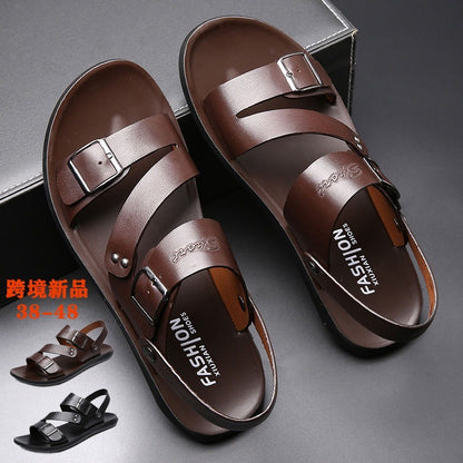 Summer Comfortable Men's Sandals 2025 Fashion Slippers Beach for Male Leather Shoes Open Toe Casual Mens Sandals zapatos hombre
