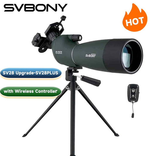 Svbony SV28plus 50/60/70mm Spotting Scope Zoom Telescope Powerful Long Range PORRO Prism Suit for Archery Target Shooting