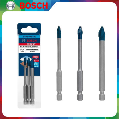 Bosch 2608900595 Jogo de Brocas 3x Expert HEX-9 Hard Ceramic 5-8 mm Profissional Durável para Furadeira de Impacto Acessórios para Ferramentas Elétricas