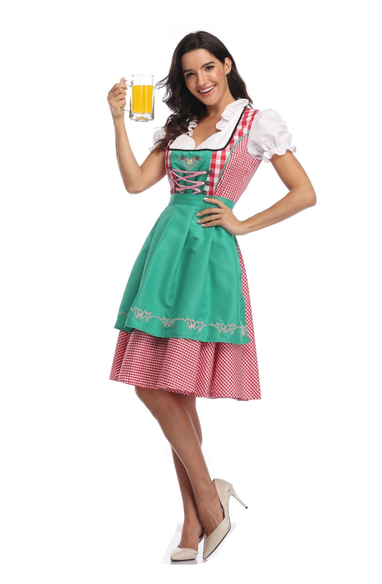 Women Adult Bavaria Oktoberfest Dress Waitress Maid Dress Man Dirndl Lederhosen Beer Carnival Party Outfit Fancy Dress