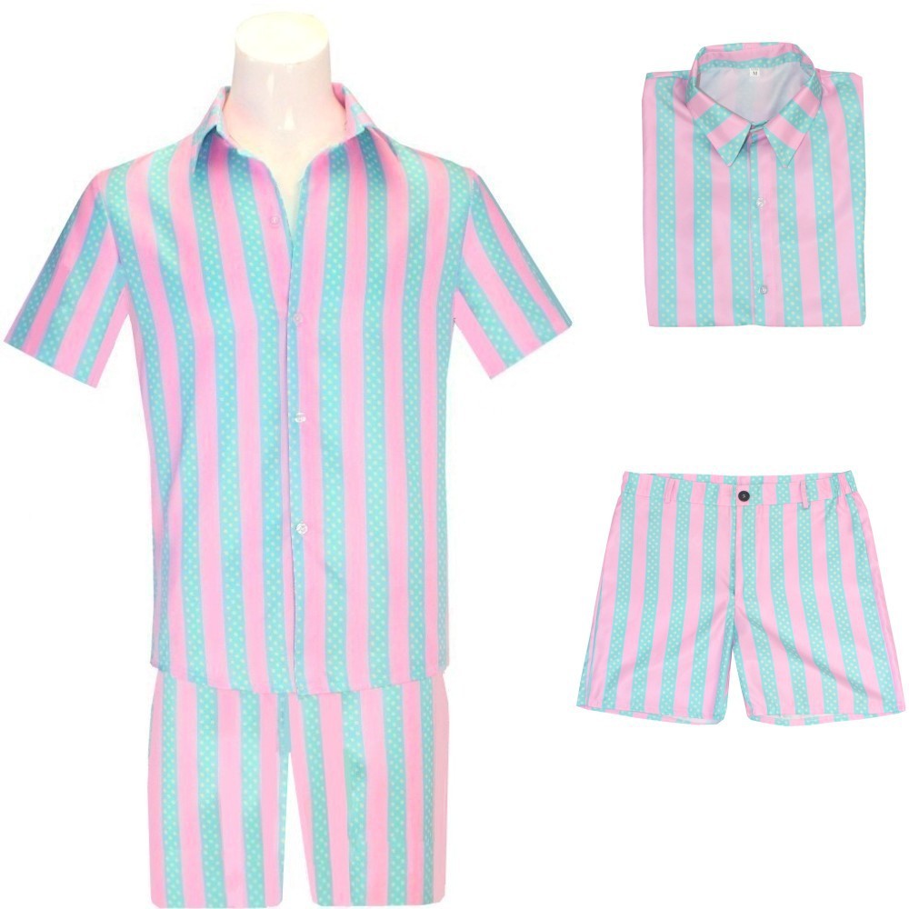 Costume De Cosplay Du Film Ken Pour Adulte, T-shirt Noir, Écharpe Rose, Ensemble Complet, Princesse, Ixde Carnaval D'Halloween