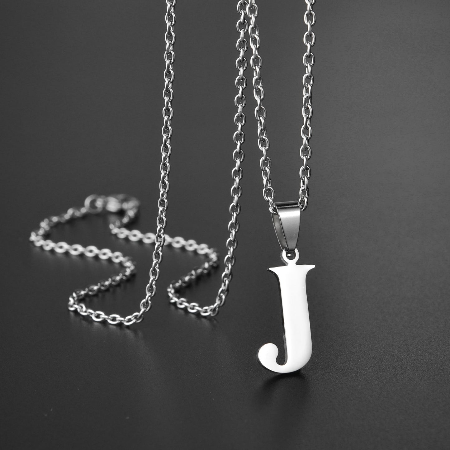 Colar de Aço Inoxidável com Pingente de Nome Letras A-Z do Alfabeto, Colares Minimalistas Iniciais para Homens e Mulheres, Presentes de Moda no Atacado