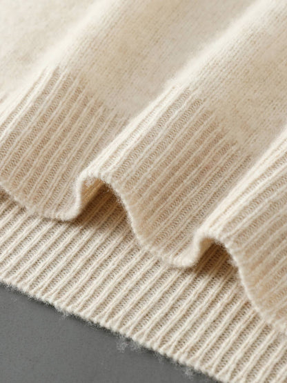 Men's 100% Merino Wool Pullover Sweater O-neck Fair Isle Jacquard Loose Casual Knitwear Long Sleeve Cashmere Tops Autumn Winter