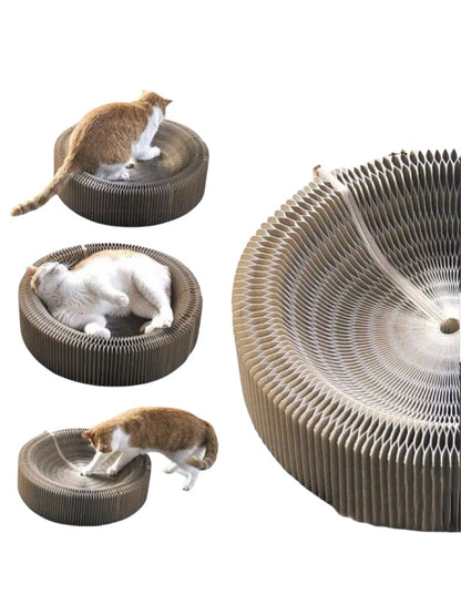 Brinquedo Dobrável Kitten Curl para Gatos Arranhador Mágico de Órgão Durável de Papelão Reciclável Cama para Gatos Arranhador Interativo