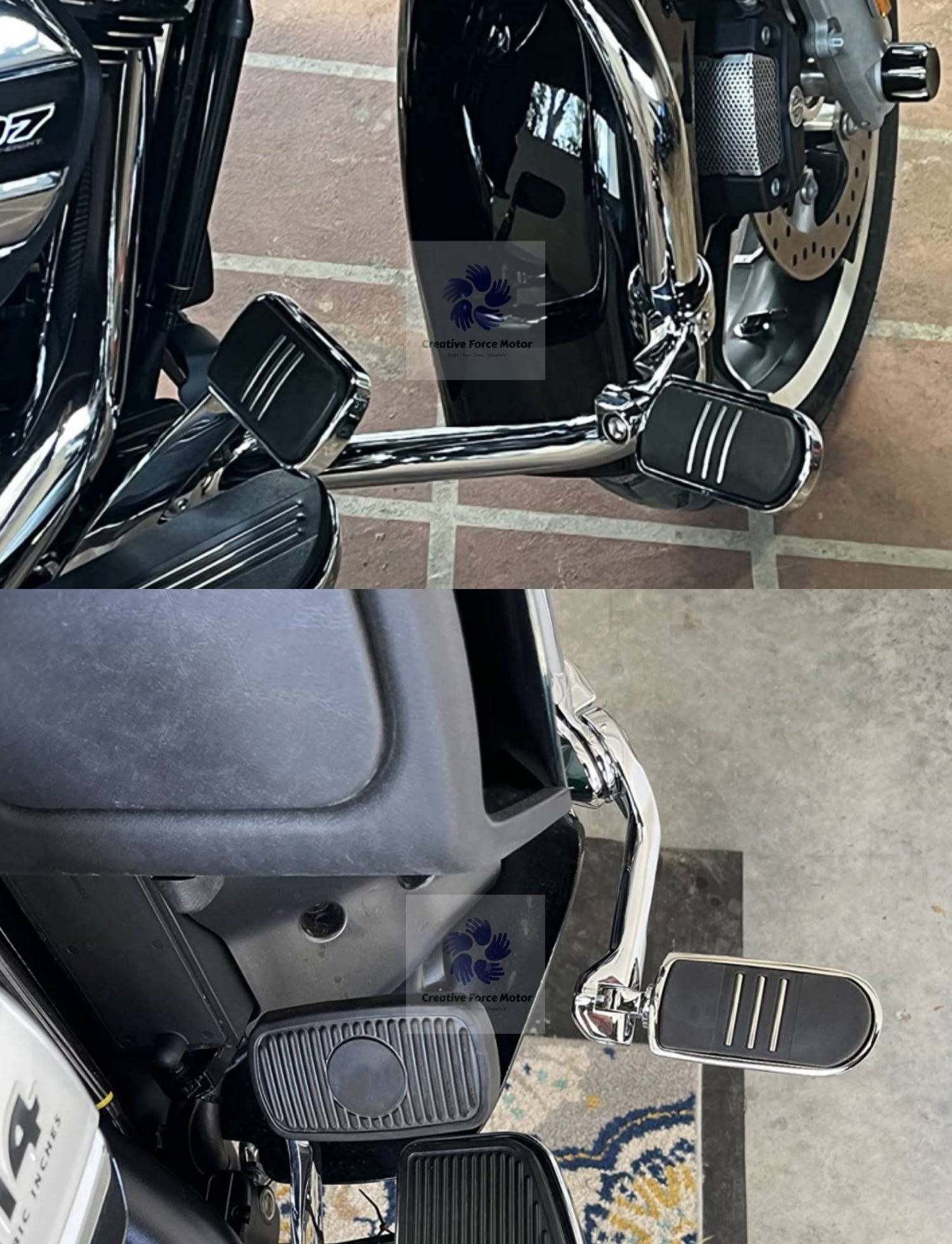 Kit de Suportes de Pedaleiras para Protetor de Motor de Motocicletas 1-1/4" Descanso de Pé para Harley Honda Davidson Road King Sportster Fat Boy Electra Glide