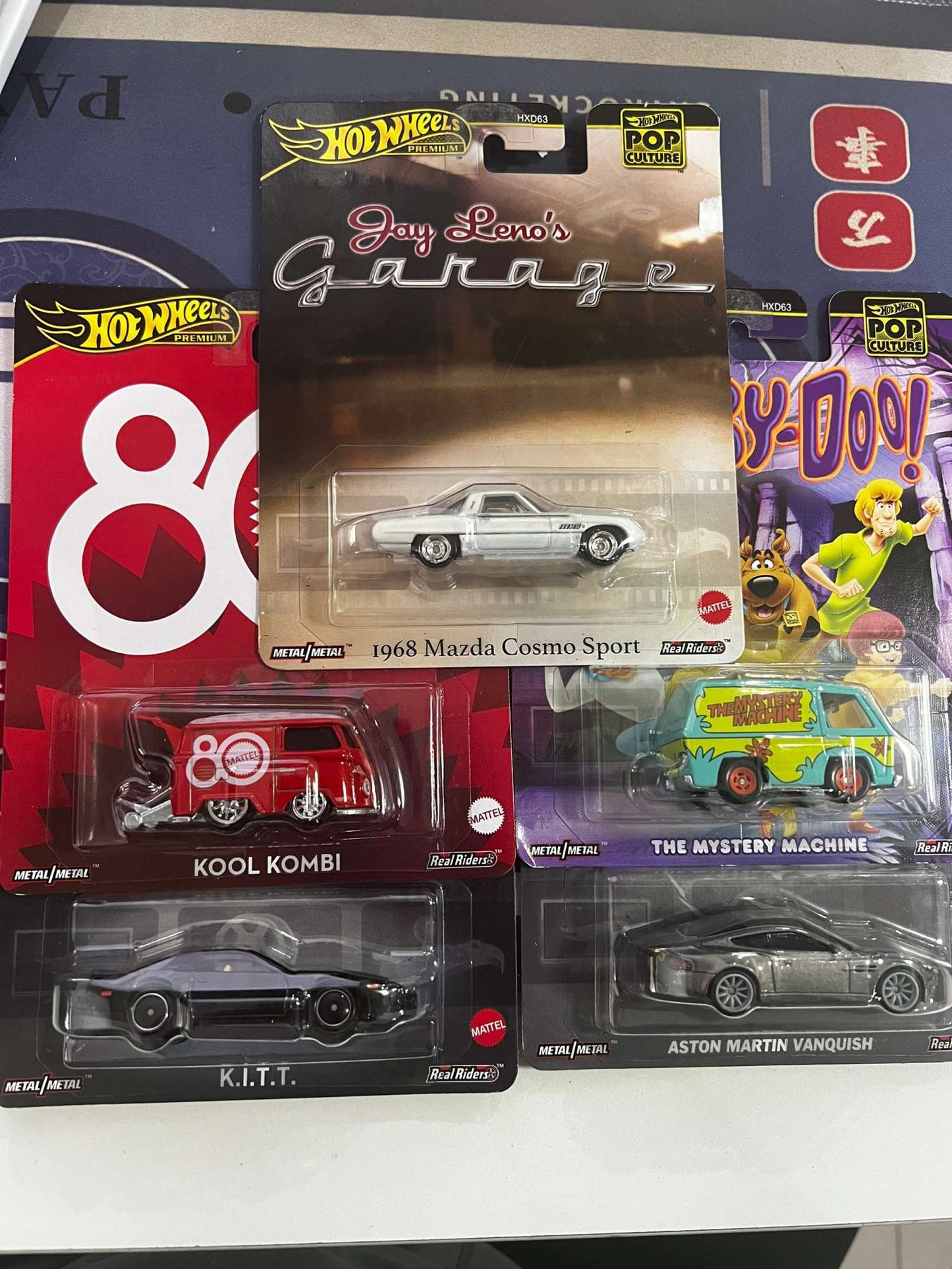 Hot Wheels Premium Cars Pop Culture Series Car Model 1/64 Kitt Mazda Cosmo Sport Aston Martin Vanquish Car Model Collection Gift