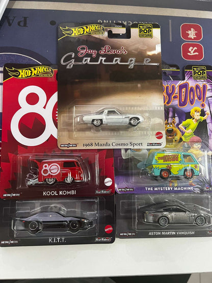 Hot Wheels Premium Cars Pop Culture Series Car Model 1/64 Kitt Mazda Cosmo Sport Aston Martin Vanquish Car Model Collection Gift