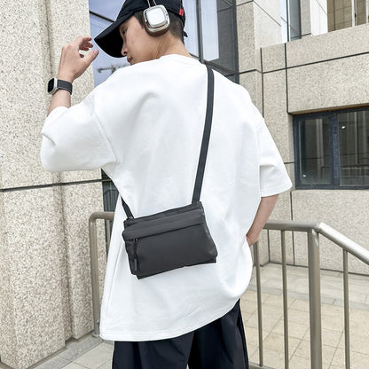 Fashion Leisure Nylon Shoulder Bag Solid Color Waterproof Cross-body Unisex Messenger Bag for Men And Women