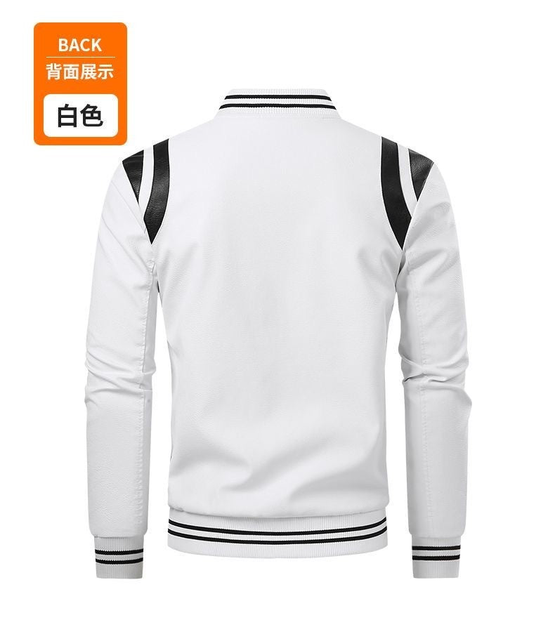 Spring and Autumn New Fashion Trend Retro Motorcycle PU Leather Jacket Men's Casual Loose Sports Large Size High Quality Coat