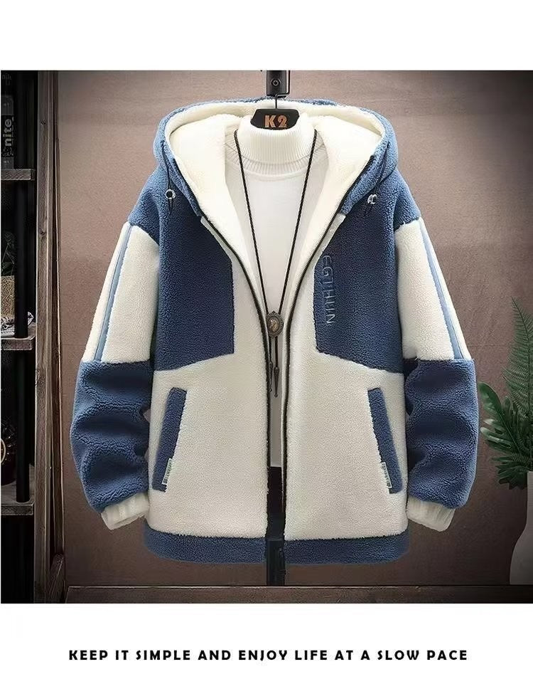 2025 Men's Lamb Wool Jacket Autumn Winter Loose Padded Thickened Jacket Plus Size 6XL 110kg Also Wearable Clothes Cardigan