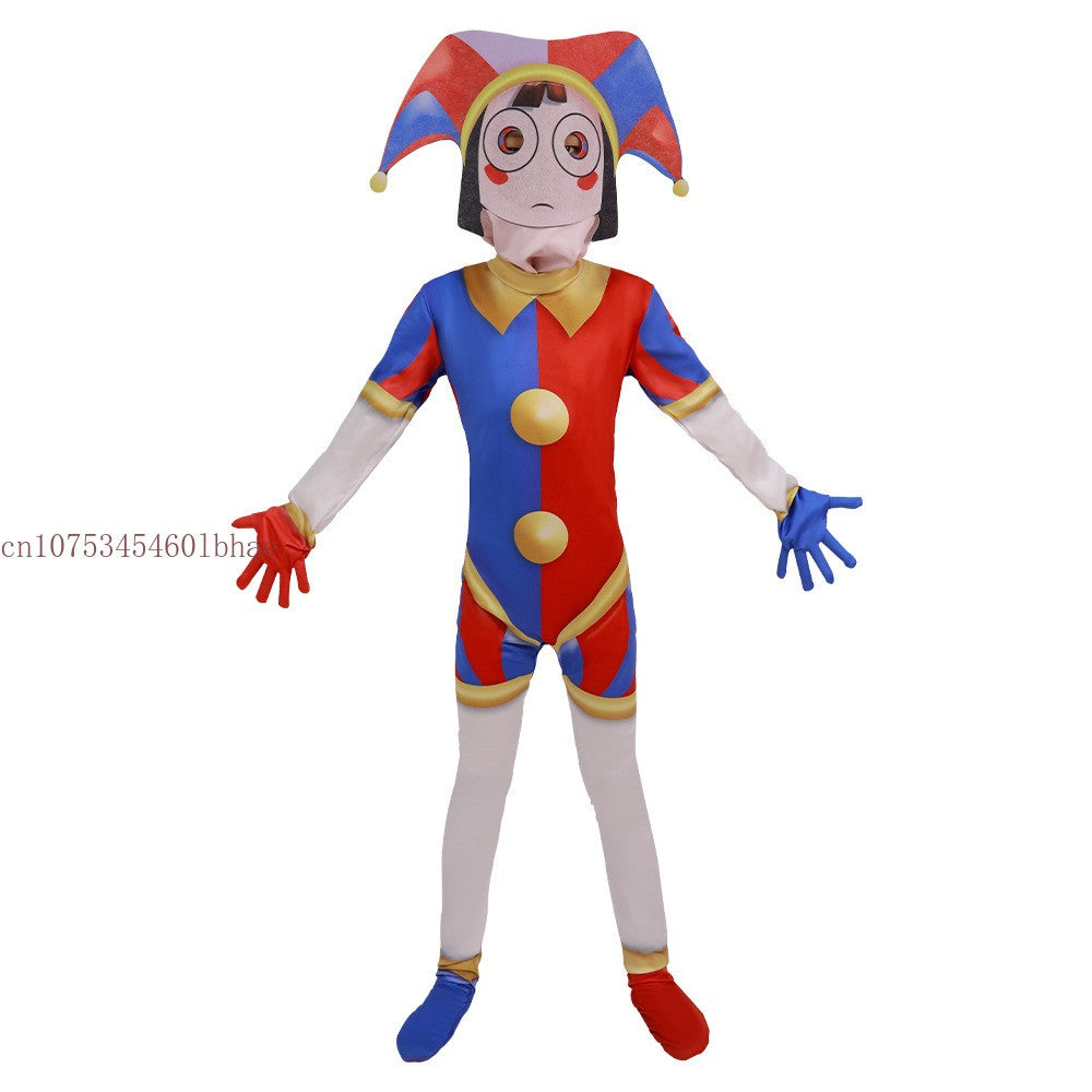 The Amazing Digital Freak Circus Pomni Cosplay Costume Kids Adults Caine Kinger Jumpsuit Tight Fitting Outfit Halloween Costumes