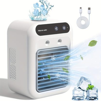 Ventilador USB de Mesa Tanque de Água Mini Climatizador Portátil Dispositivo de Resfriamento Pessoal Bateria de Lítio 1800mAh Ventilador de Baixa Tensão