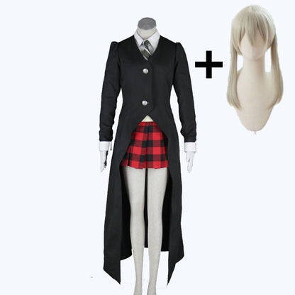 Maka Albarn Cosplay Anime Soul Eater Costume Adult Women Skirt Gloves Uniform Suit Halloween Party Role Play Outfit Maka Cos wig